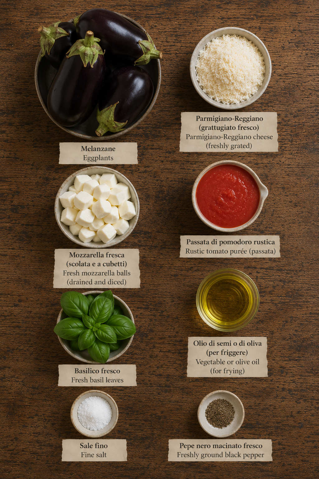 Eggplant Parmigiana ingredients